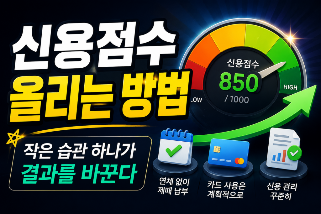 신용점수 올리는 방법 신용등급 관리 체크카드 연체 없이 점수 높이는 법 총정리