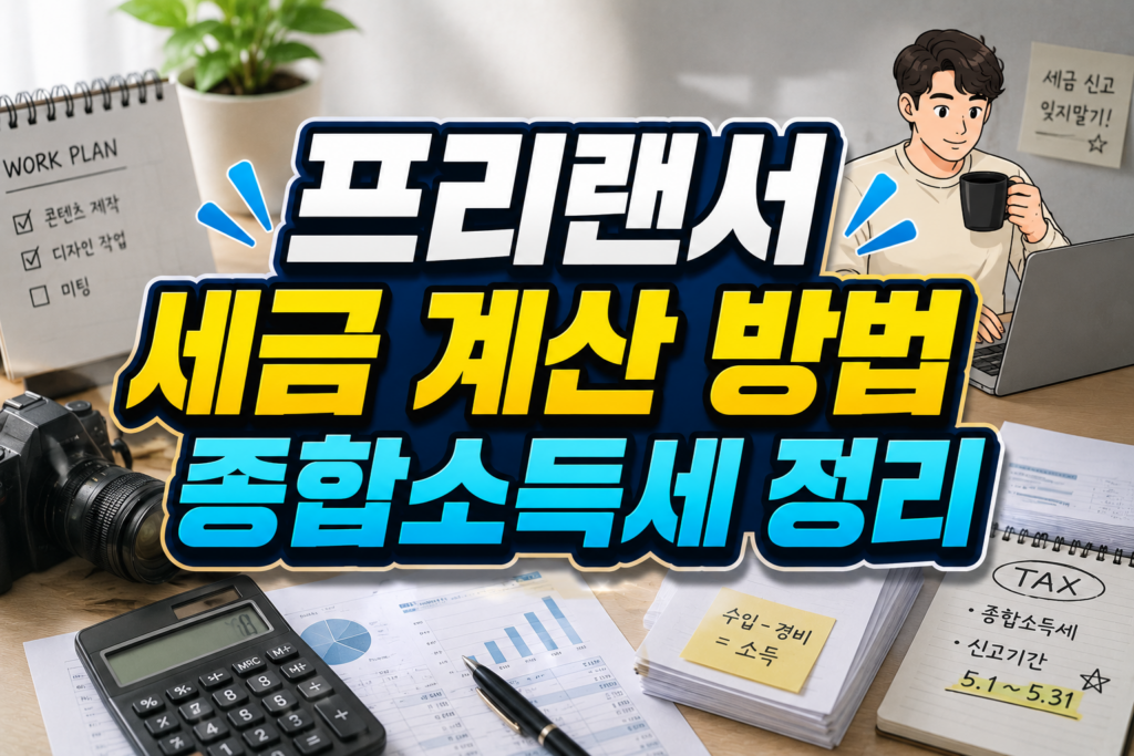 프리랜서 세금 계산 방법 종합소득세 정리