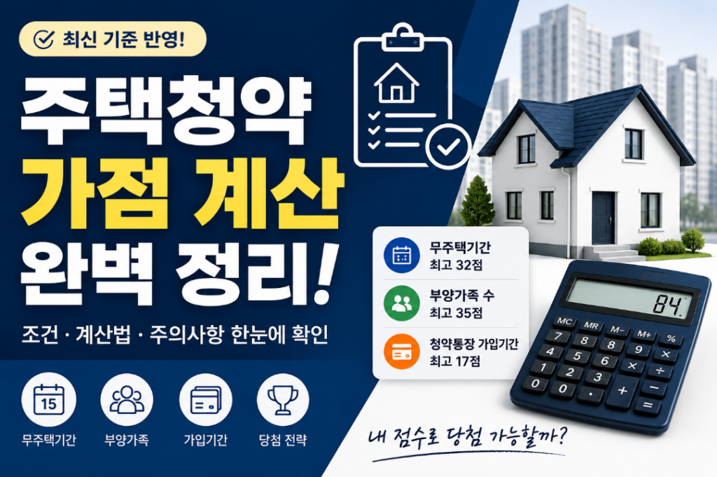 주택청약 가점 계산 완벽 정리! 조건부터 계산법까지 쉽게 이해하기