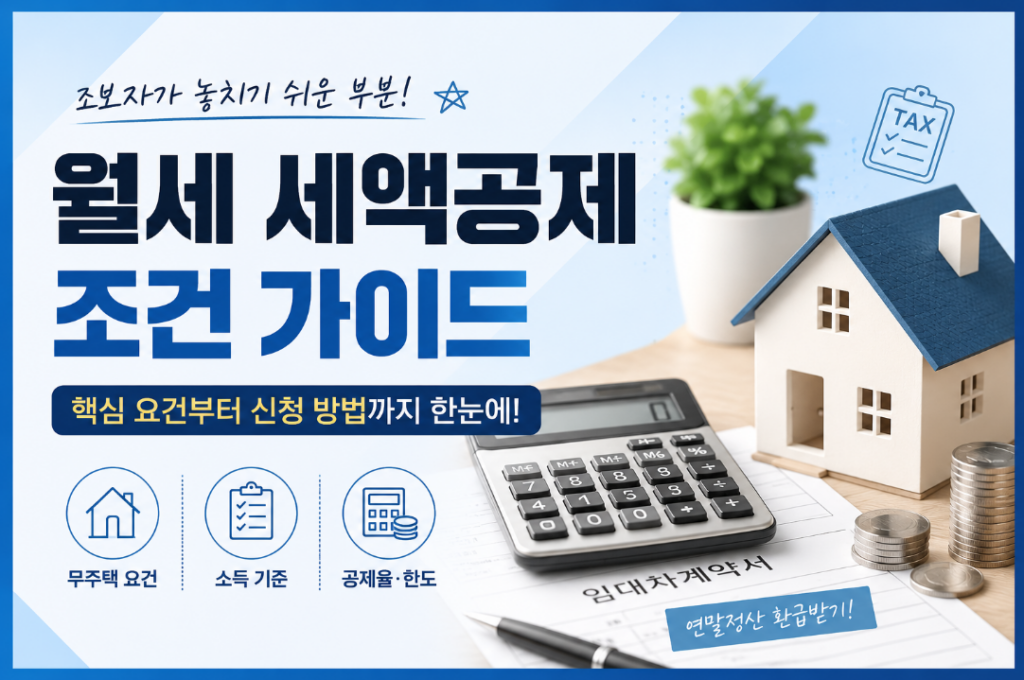 월세 세액공제 조건 총정리｜소득 기준부터 신청 방법까지 한눈에