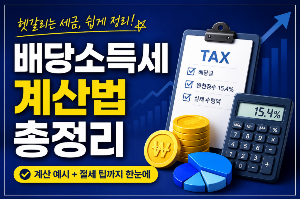 배당소득세 계산법 총정리! 세율부터 실제 수령액 계산까지
