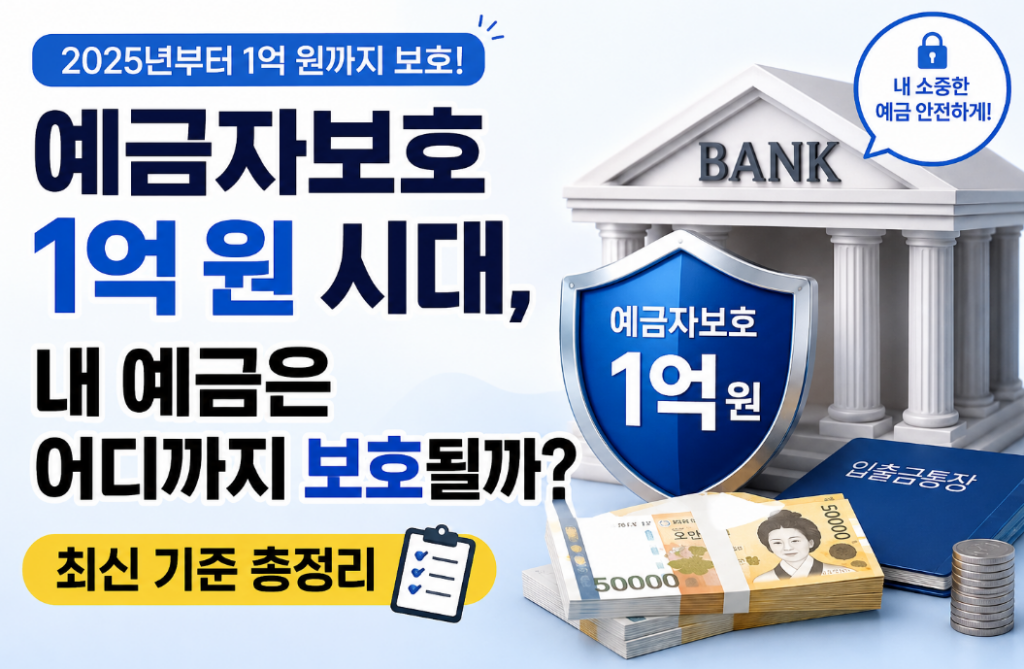 예금자보호 1억 원 시대, 금융회사별 보호 기준 쉽게 이해하기
