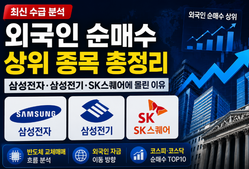 외국인 순매수 상위 TOP10｜삼성전자·삼성전기 강세, 투자 포인트 정리