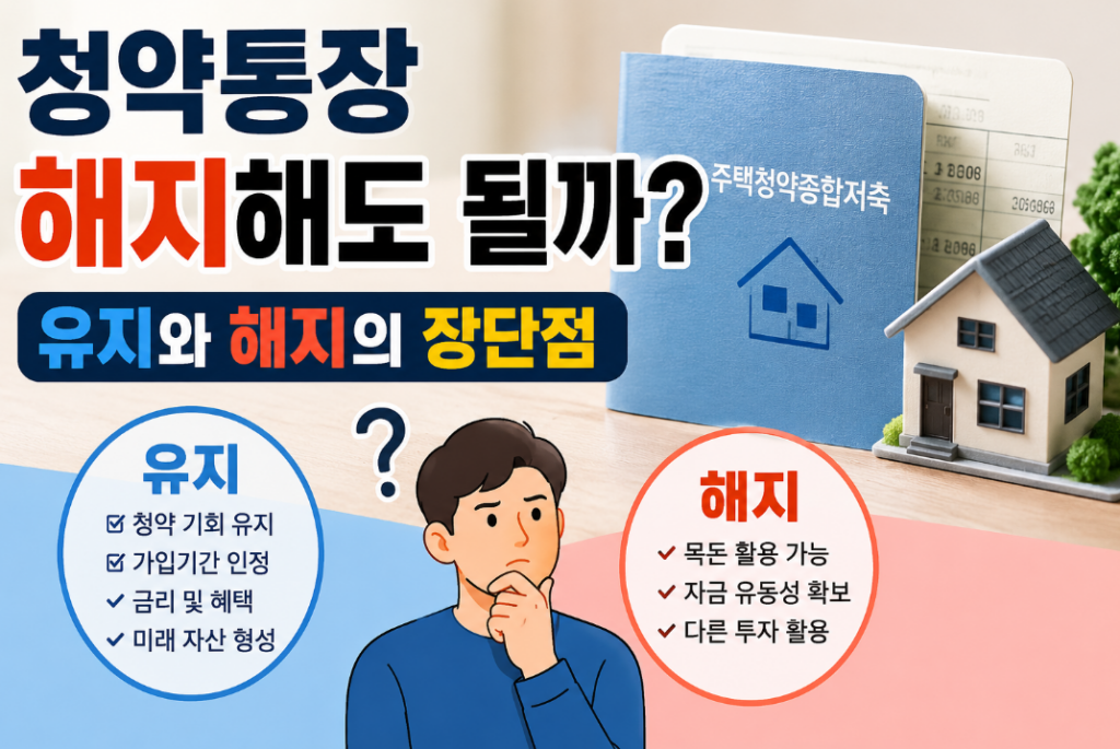 청약통장 유지 vs 해지, 어떤 선택이 유리할까?