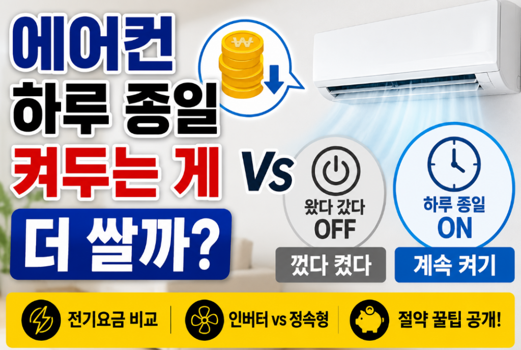 에어컨 계속 켜둘까 껐다 켤까? 전기세 가장 아끼는 방법
