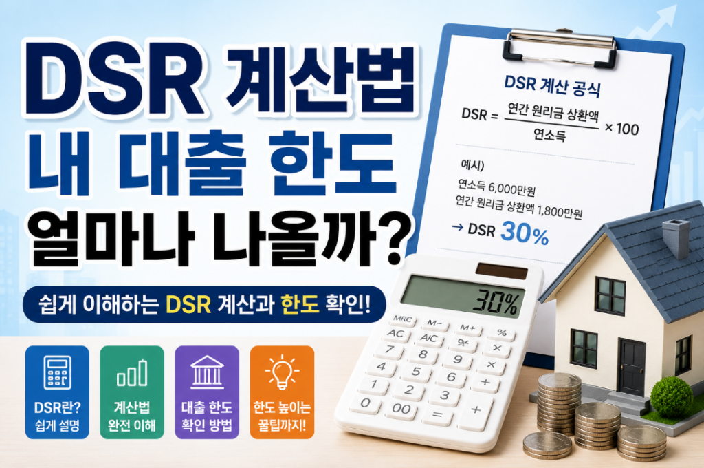 DSR 계산법 총정리|대출 한도와 LTV·DTI 차이