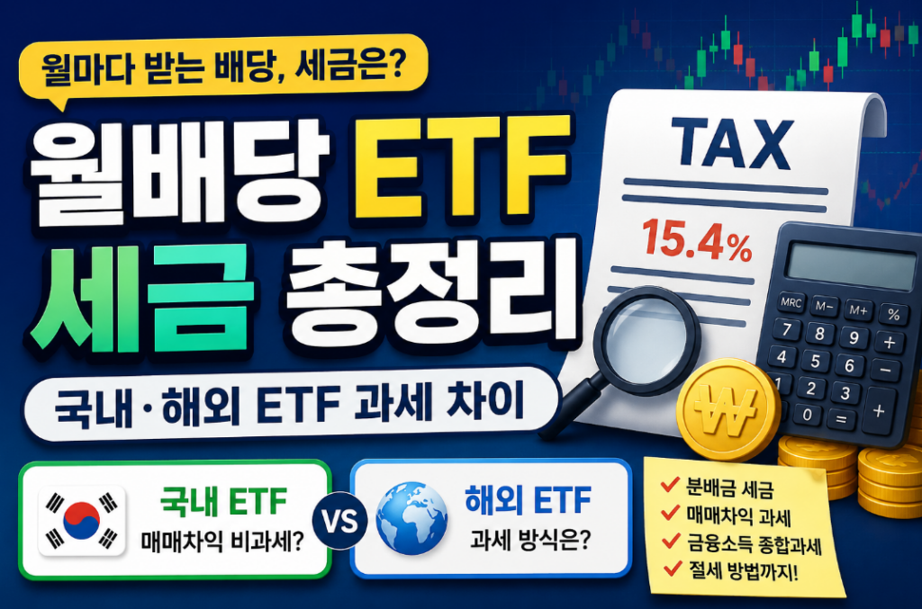 월배당 ETF 세금 얼마나 낼까? 국내·해외 ETF 과세 완벽 정리
