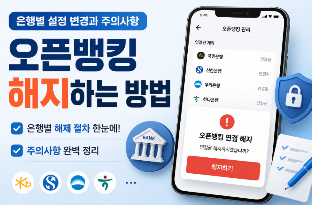 오픈뱅킹 해지 방법 총정리｜은행별 설정 변경부터 재등록까지