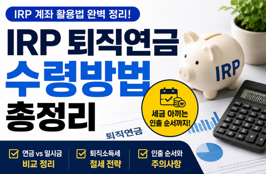 IRP 퇴직연금 인출 방법 총정리|수령 순서와 세금 계산까지