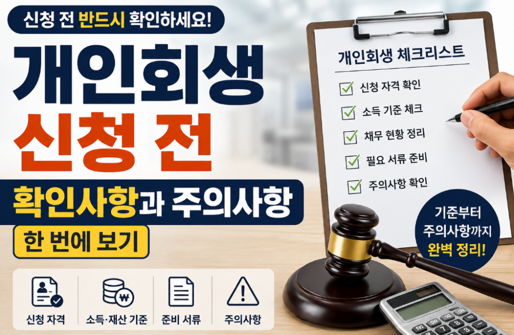 개인회생 신청 전 꼭 확인해야 할 기준과 주의사항 총정리