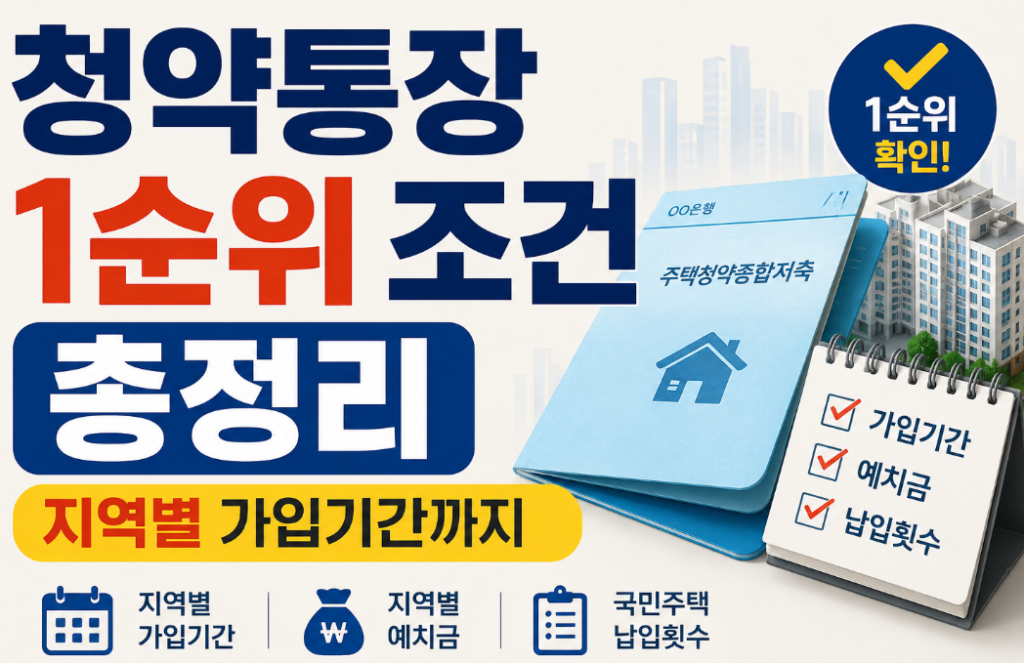 청약통장 1순위 총정리｜지역별 가입기간부터 신청 조건까지