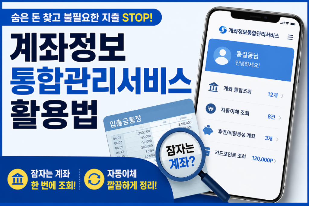 계좌정보통합관리서비스 사용법｜휴면계좌·자동이체 조회 총정리