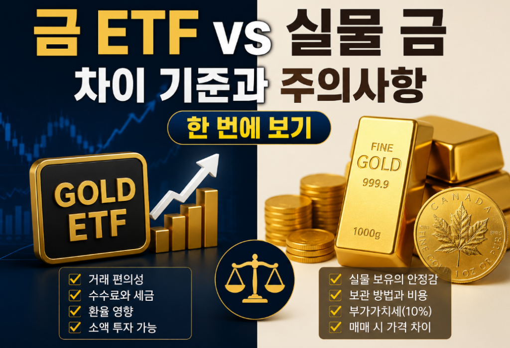 금 ETF vs 실물 금, 무엇이 더 유리할까? 차이점 완벽 비교