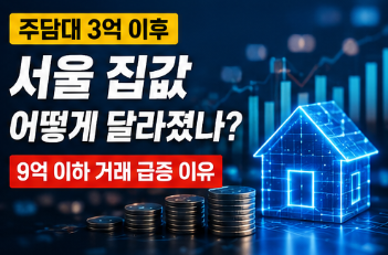 주담대 3억 규제 9억 이하 거래가 늘어난 이유