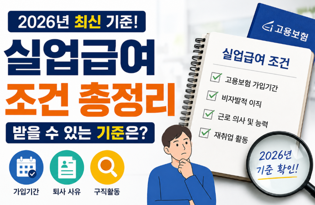 실업급여 조건 완벽 정리|2026년 변경사항과 신청 방법
