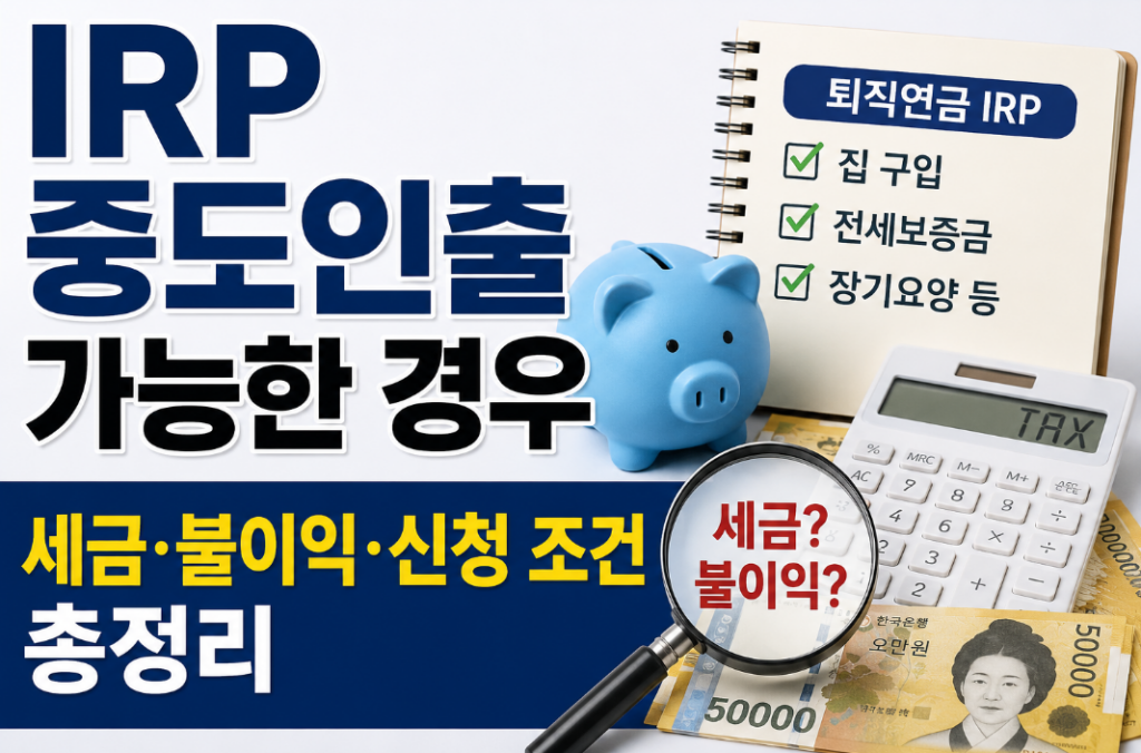IRP 중도인출 조건 총정리! 가능한 경우·세금·불이익 한눈에