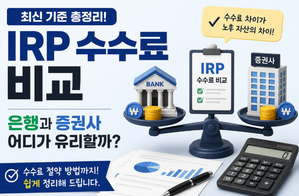 IRP 수수료 비교, 은행과 증권사 어디가 유리할까? 최신 기준 총정리