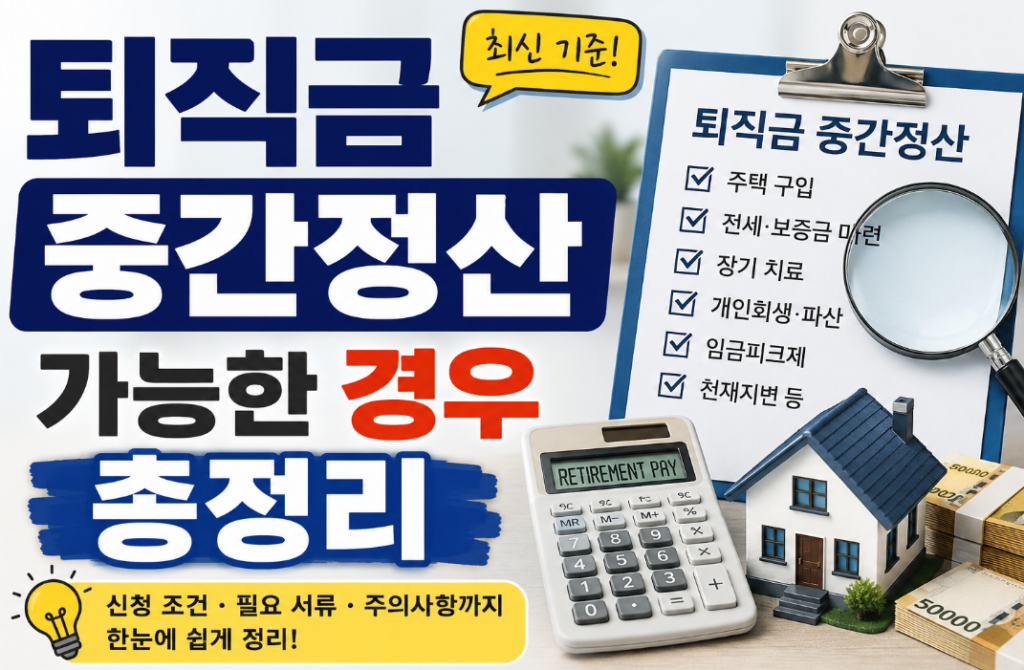 퇴직금 중간정산 가능한 경우 총정리｜주택구입·전세·질병까지