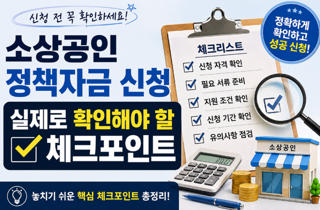소상공인 정책자금 신청 실제로 확인해야 할 체크포인트