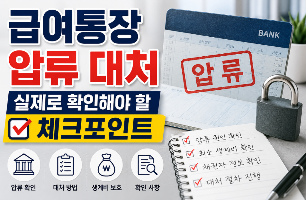 급여통장 압류 대처 방법, 불이익 없이 해결하는 핵심 기준