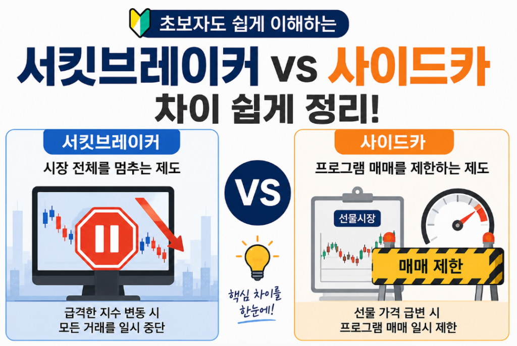 서킷브레이커 뜻, 사이드카 차이까지 한 번에 이해하기