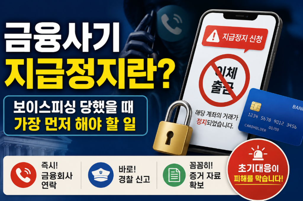 보이스피싱 당했다면? 금융사기 지급정지부터 해야 하는 이유