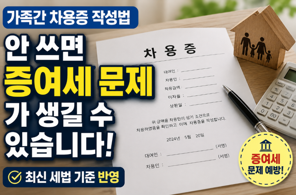 가족간 차용증 작성법과 증여세 기준|국세청이 보는 핵심 포인트