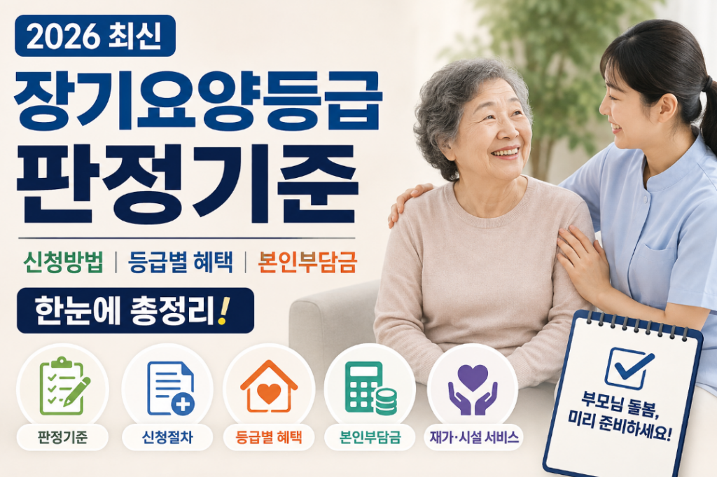 장기요양등급 판정기준 완벽정리｜2026 신청방법·혜택·본인부담금