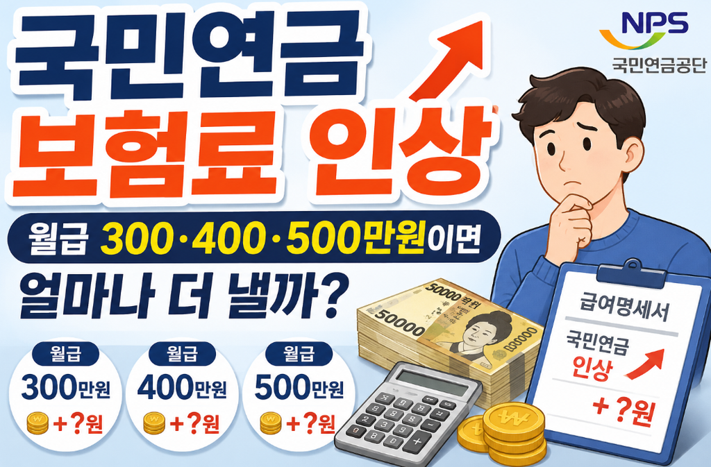 국민연금 보험료 인상|2026 월급별 납부액 계산