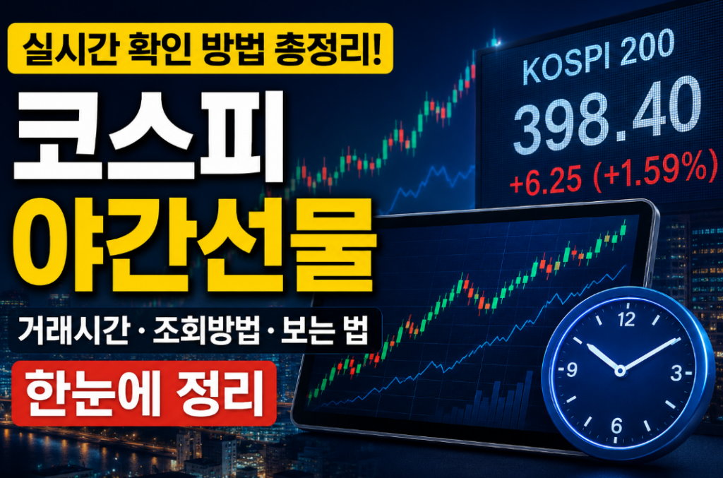 코스피 야간선물 보는 법과 거래시간, 실시간 조회 총정리