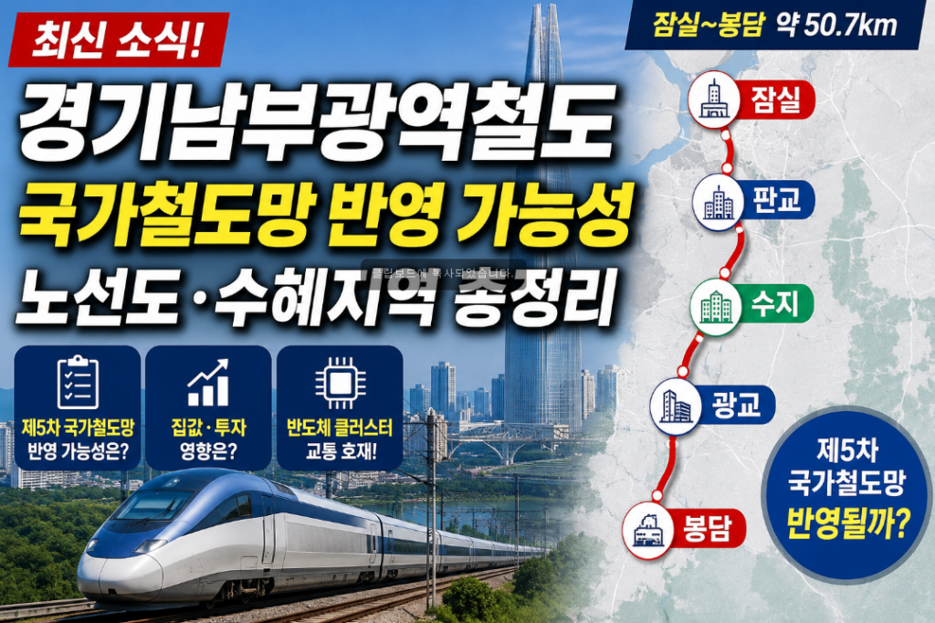 경기남부광역철도 노선도 공개? 잠실·판교·광교·봉담 수혜지역 총정리