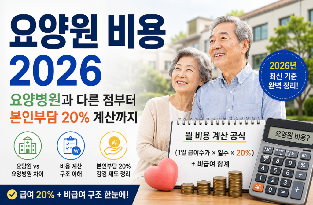 요양원 비용 줄이는 방법｜본인부담 20%·감경제도·비급여 총정리