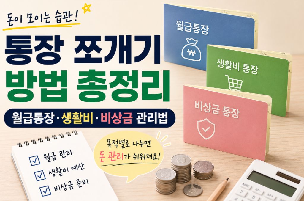 통장 쪼개기 방법｜월급통장 생활비 비상금 이렇게 나누세요
