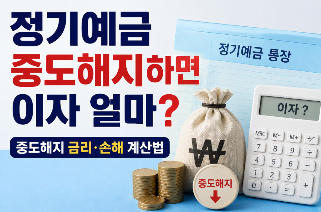 정기예금 중도해지하면 손해 얼마? 이자 직접 계산해보니
