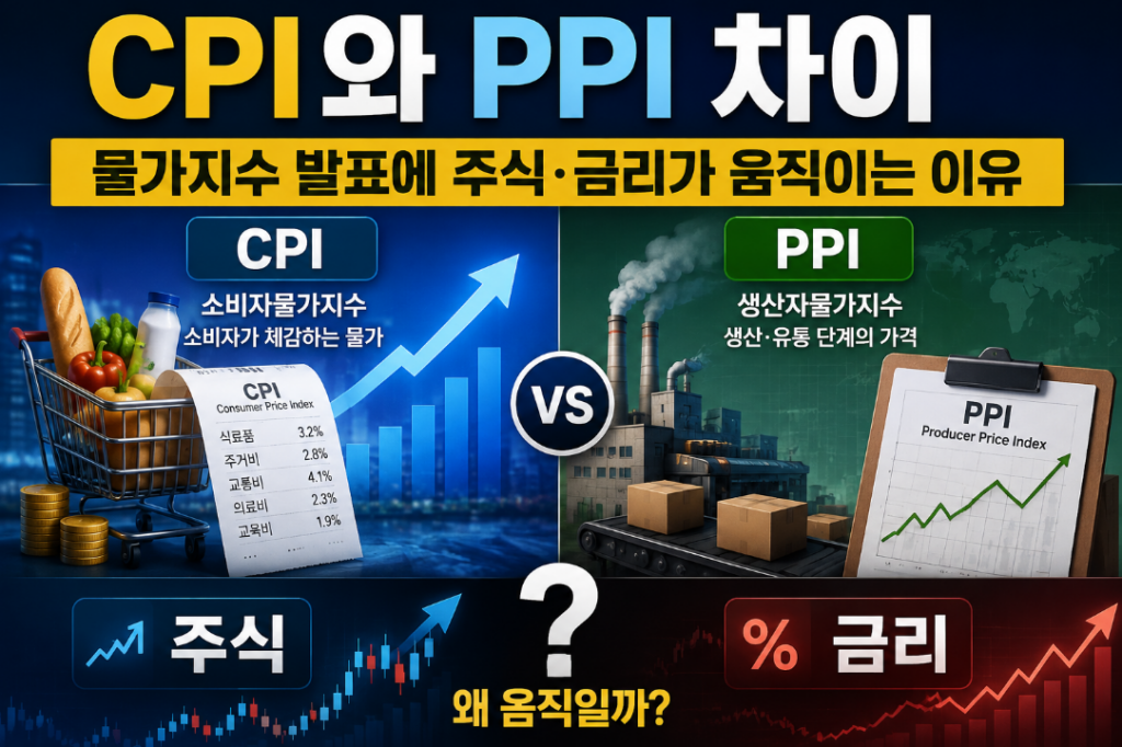 CPI와 PPI 차이｜뜻·발표 순서부터 주식·금리 영향까지