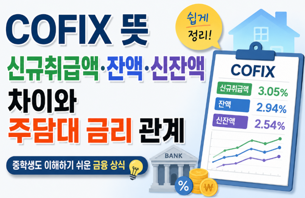 COFIX 뜻 쉽게 이해하기|주택담보대출 금리에 미치는 영향