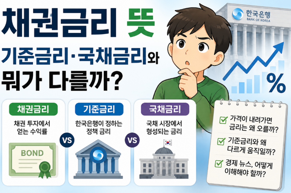 채권금리 뜻|기준금리·국채금리 차이 쉽게 이해하기