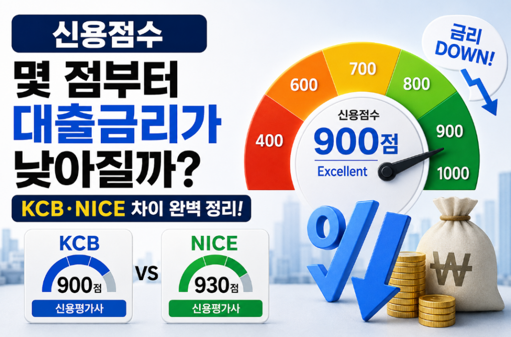 신용점수 800점·900점 대출금리 차이, 몇 점부터 유리할까?