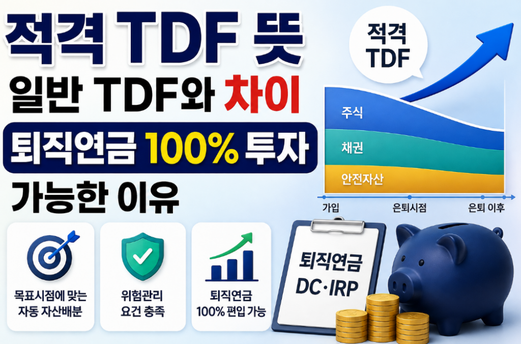 적격 TDF 뜻과 일반 TDF 차이, 퇴직연금 100% 투자 조건