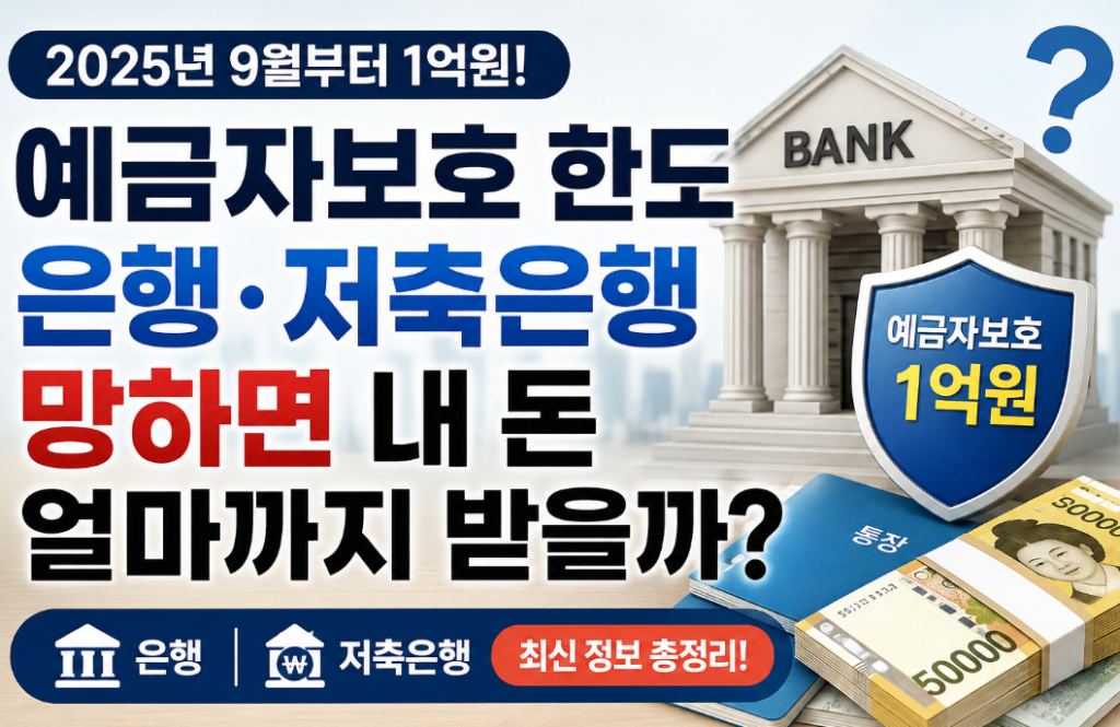 예금자보호 한도 1억원|은행·저축은행 어디까지 보호될까?