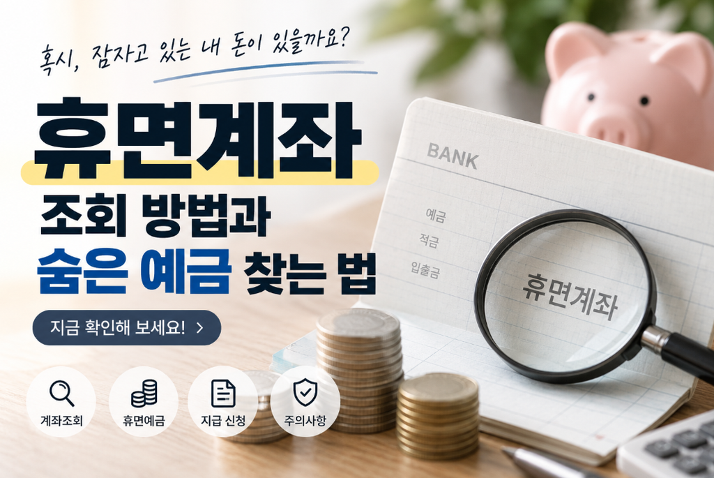 휴면계좌 조회 방법과 숨은 예금 찾는 법 총정리