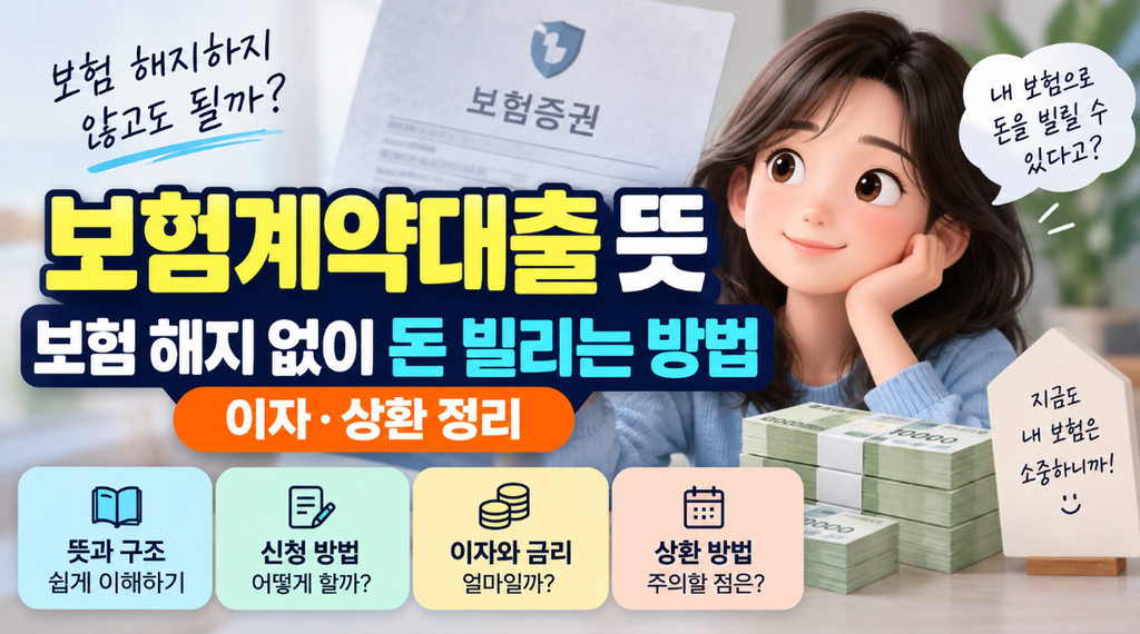 보험계약대출 금리·한도·상환방법과 이용 전 확인사항