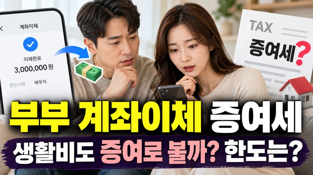 부부 계좌이체 증여세 기준|생활비·목돈 이체 차이