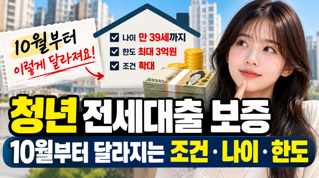 청년 전세대출 보증｜10월부터 달라지는 조건·나이·한도
